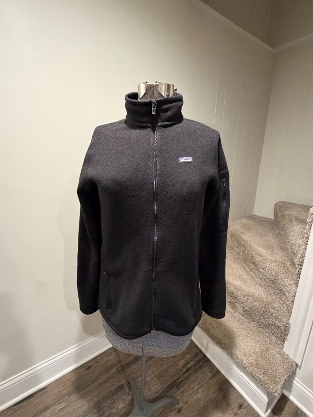 Patagonia Black Full Zip Fleece Jacket | Black | Size Women L